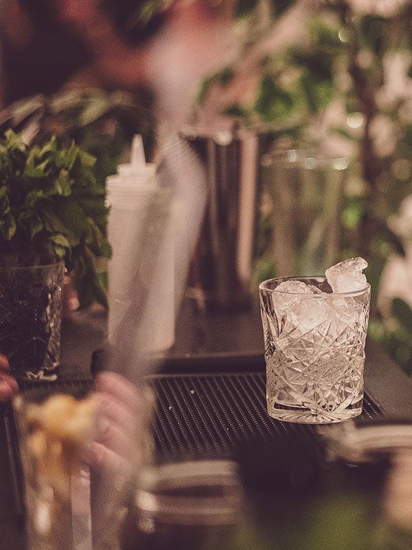 Krystalglas til bar til bryllup